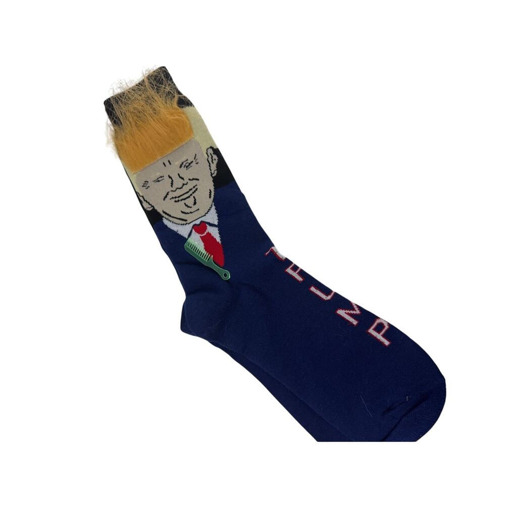 2024 Donald Trump Socks with Hair Funny Novelty Socks with Comb